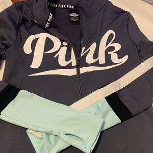 Pink half zip long sleeve size small